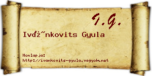 Ivánkovits Gyula névjegykártya